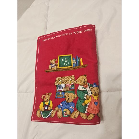 Vtg Teddy Bear Completed Fabric Book Panel Child Debelop Baby Fast Learning - Picture 5 of 5